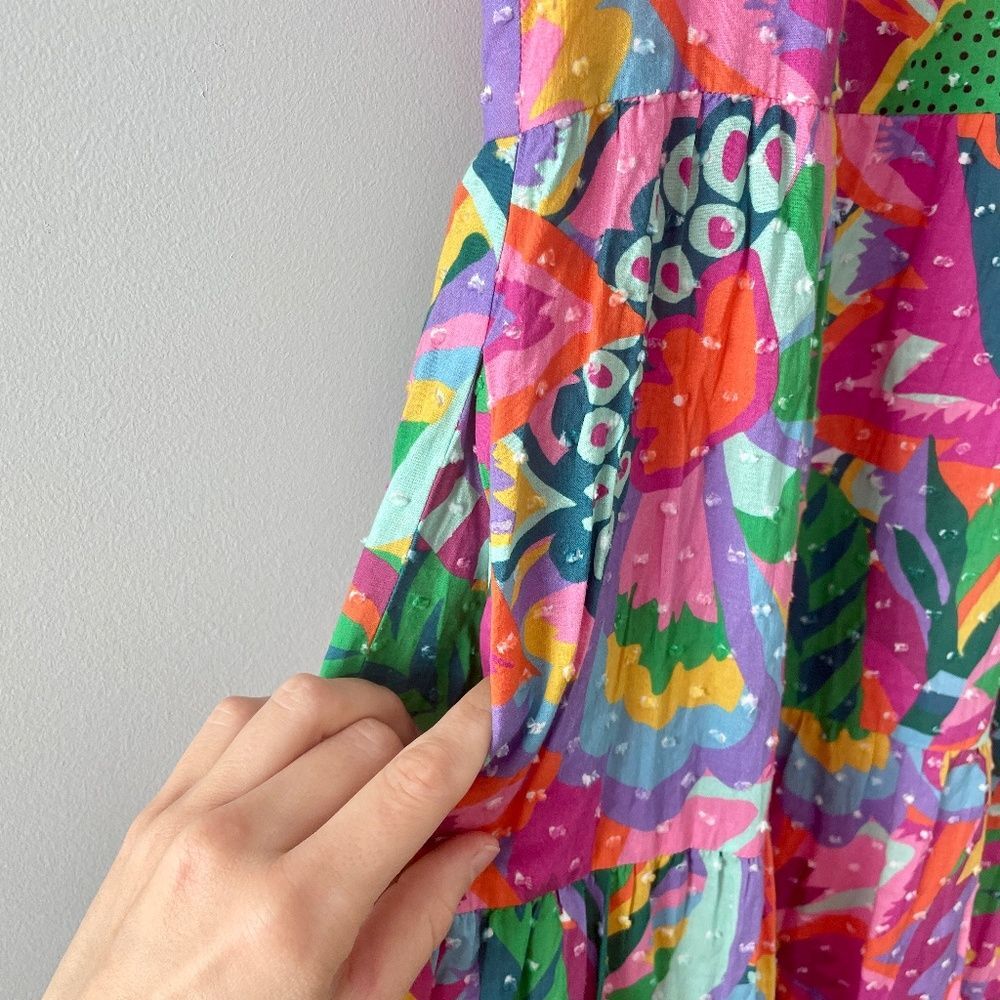 Tuckernuck Crosby by Mollie Burch Colorful Floral Wesley Midi Dress Heatwave XS - Picture 10 of 12